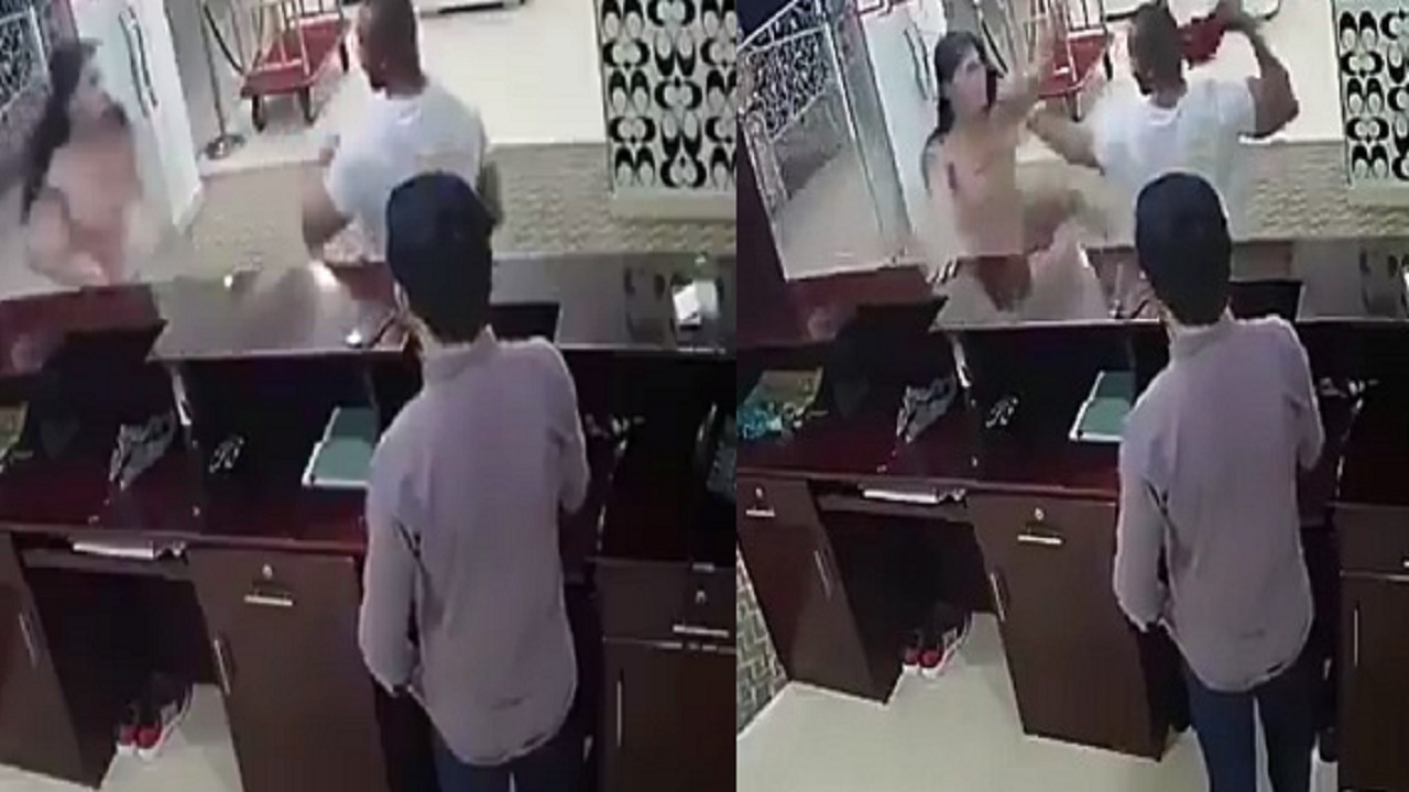 بالفيديو.. رد فعل غير متوقع لفتاة حاول رجل مفتول العضلات الإعتداء عليها