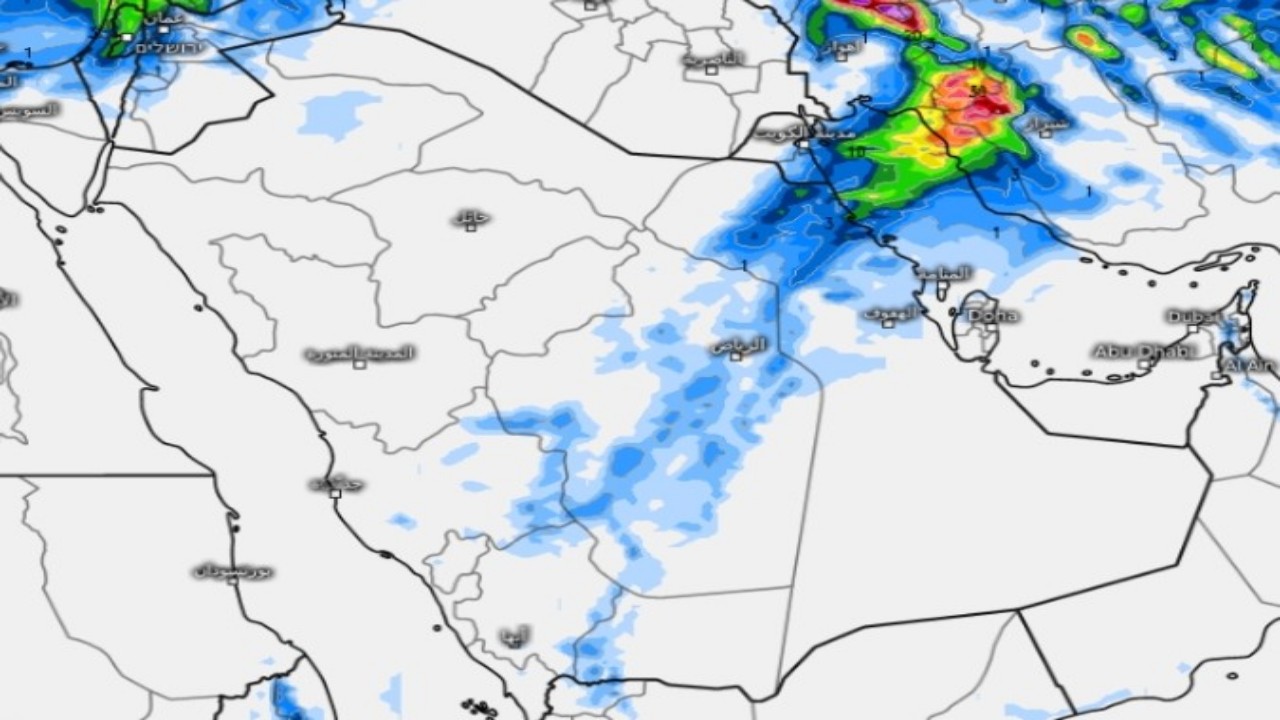 «المسند»: الحالة المطرية الربيعية تنحصر على أجزاء من الرياض والشرقية (صور)