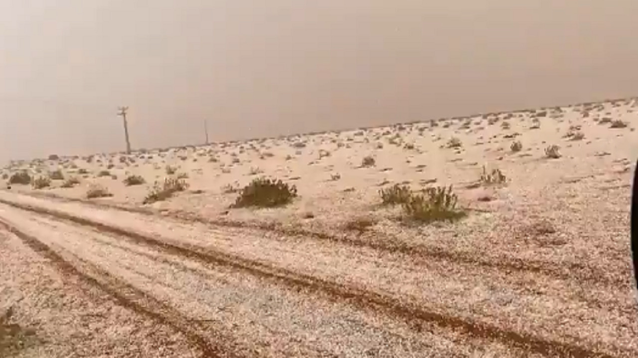 بالفيديو .. الثلوج تُغطي غرب شقراء