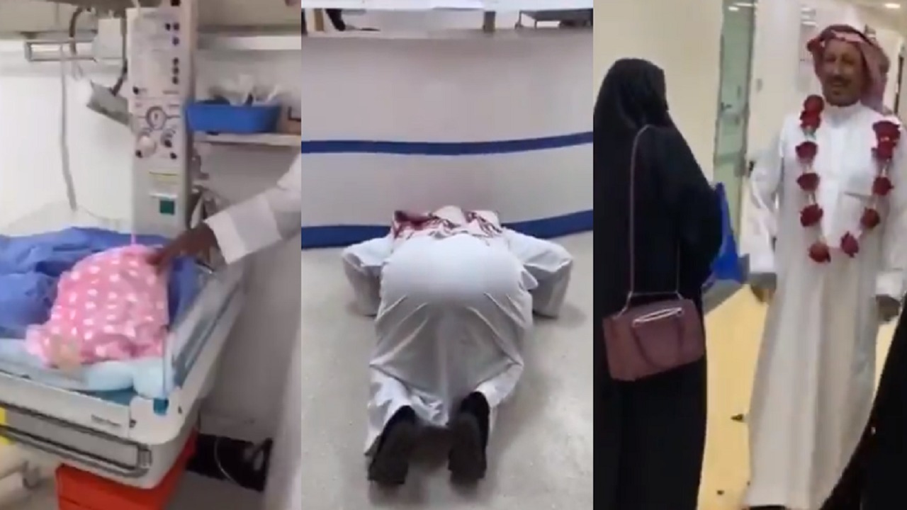 فرحة مواطن رُزق بمولودة بعد 30 عامًا وسمّاها “وطن” (فيديو)