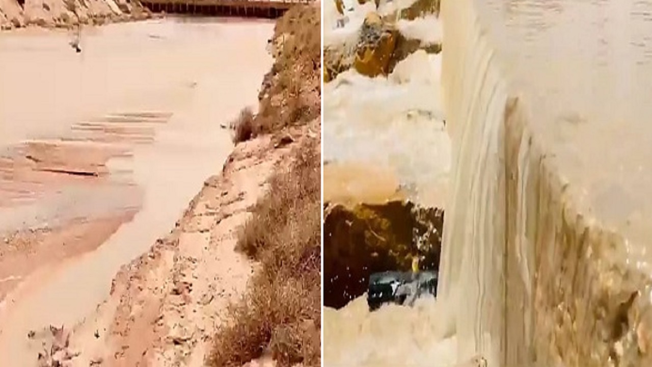 بالفيديو.. سيول جارفة في القصب إثر هطول الأمطار
