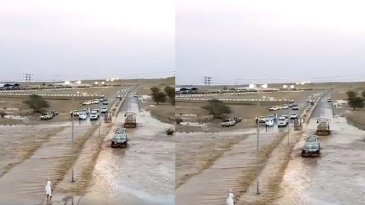 شاهد.. تصوير جوي يوثق سيول القويعية بعد هطول الأمطار