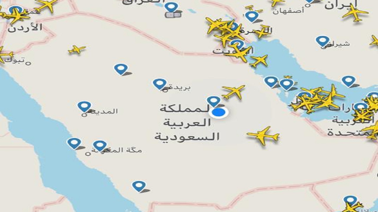 شاهد.. أجواء المملكة خالية من الطيران