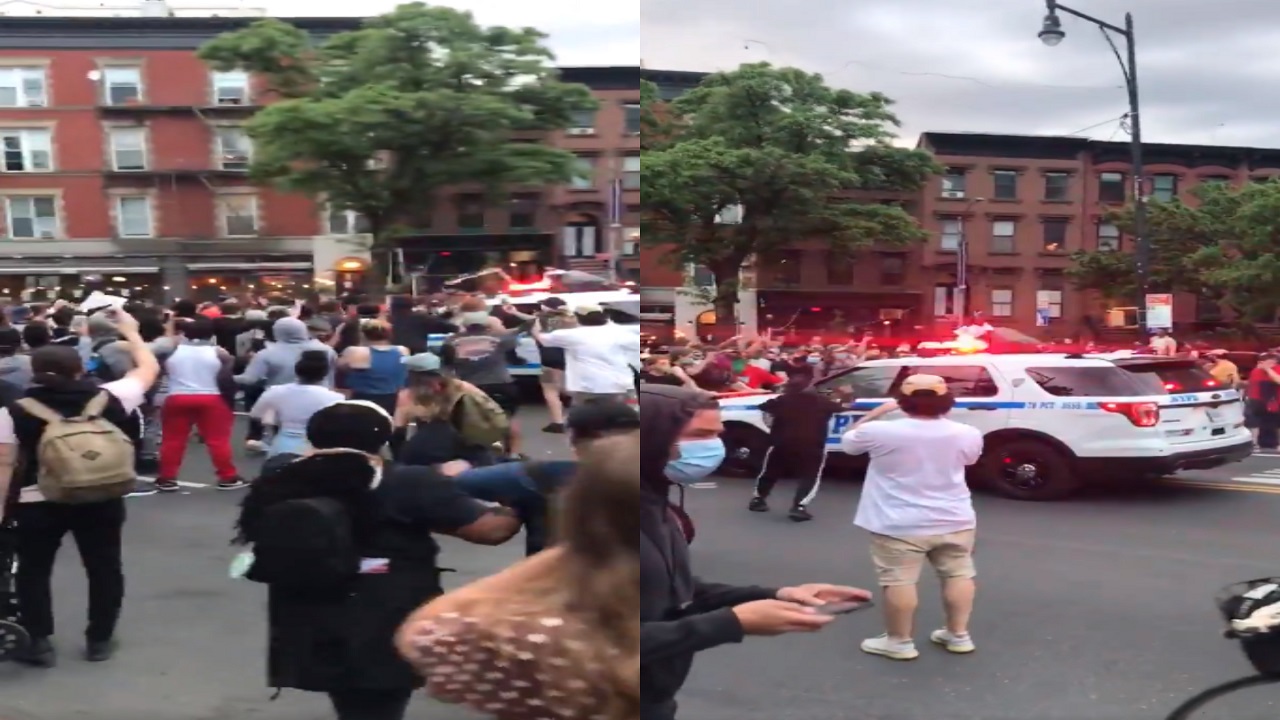 بالفيديو..سيارات الشرطة الأمريكية تدهس المتظاهرين في احتجاجات مقتل جورج فلويد
