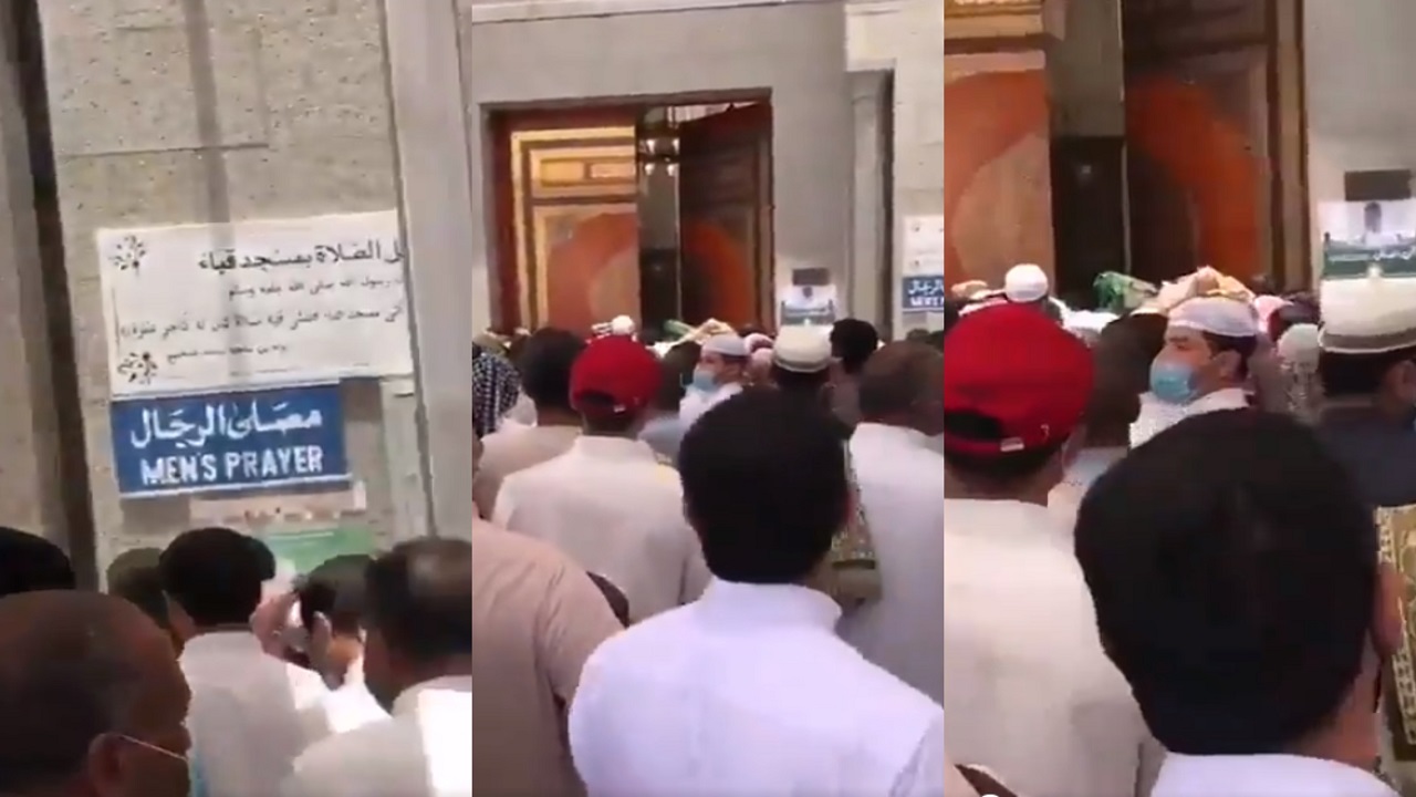 بالفيديو..ازدحام المصلين أمام مسجد قباء يثير الغضب