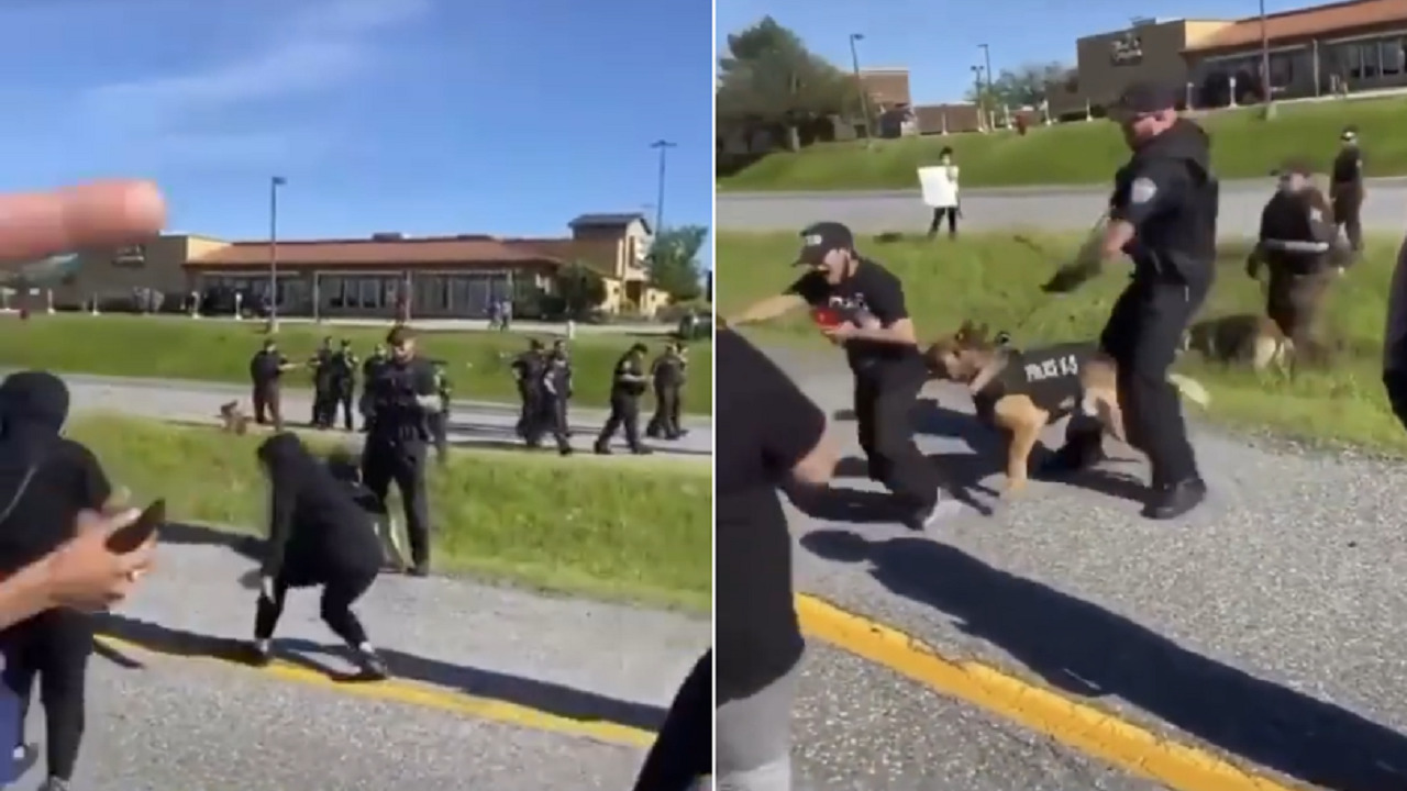 شاهد.. رد فعل شرطي أمريكي على متظاهرين حاولوا استفزازه بالرقص