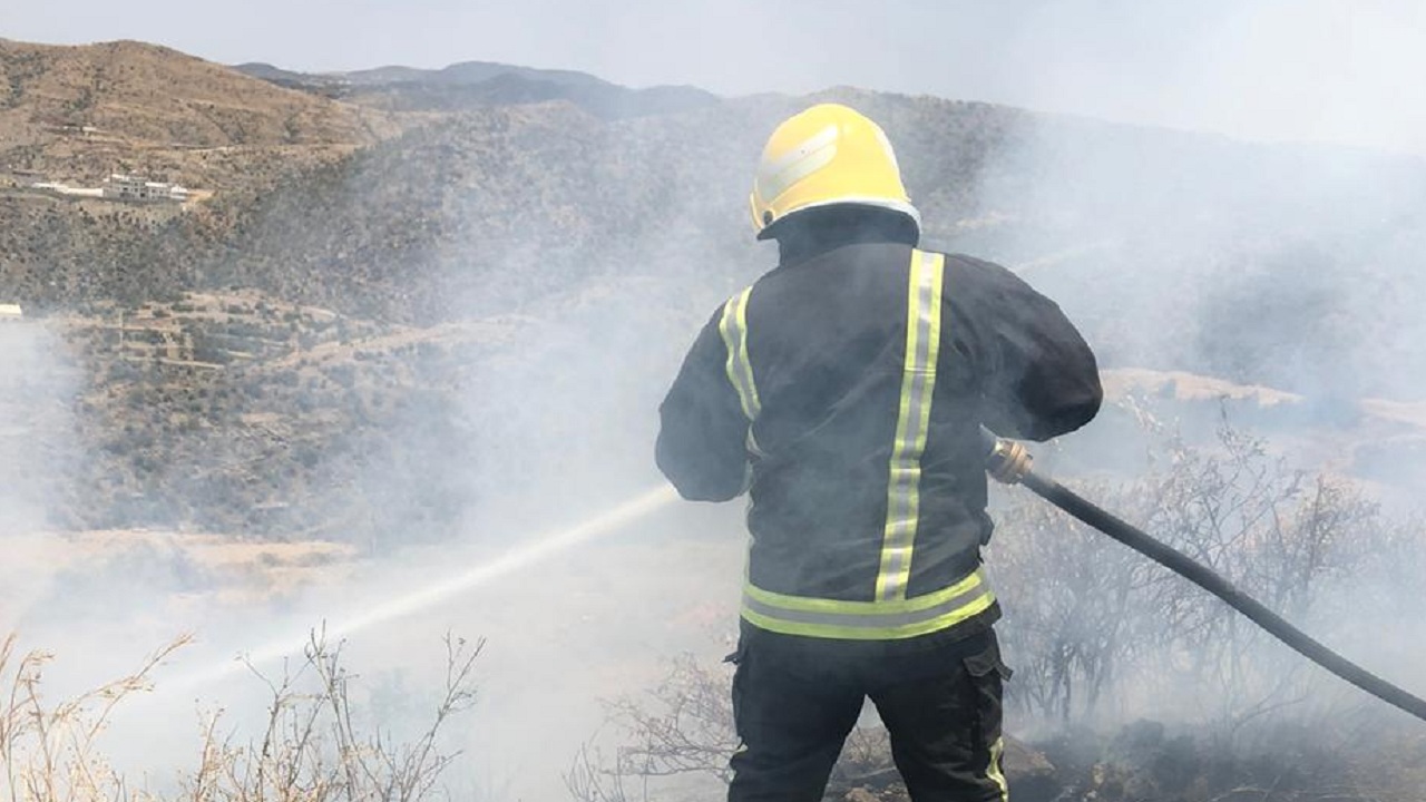 إخماد حريق في محافظة المندق