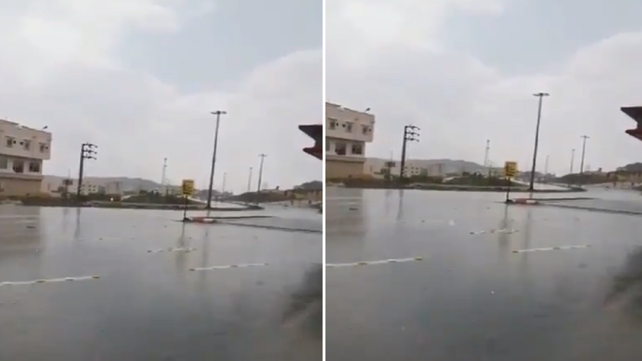 بالفيديو.. أمطار غزيرة على بهر الباحة