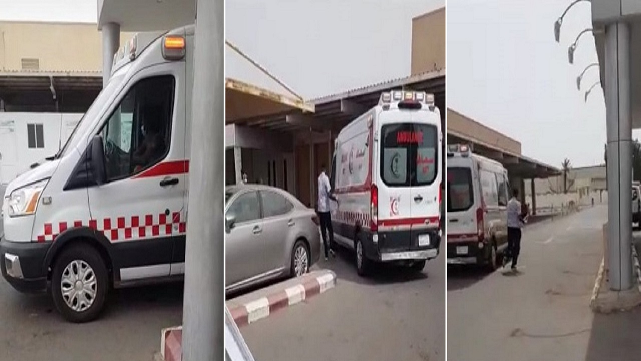 بالفيديو.. مريض يسرق سيارة إسعاف بجدة