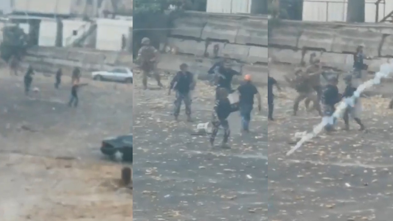 بالفيديو.. مسلحون بلباس مدني بين الجيش اللبناني يطلقون الرصاص على المتظاهرين