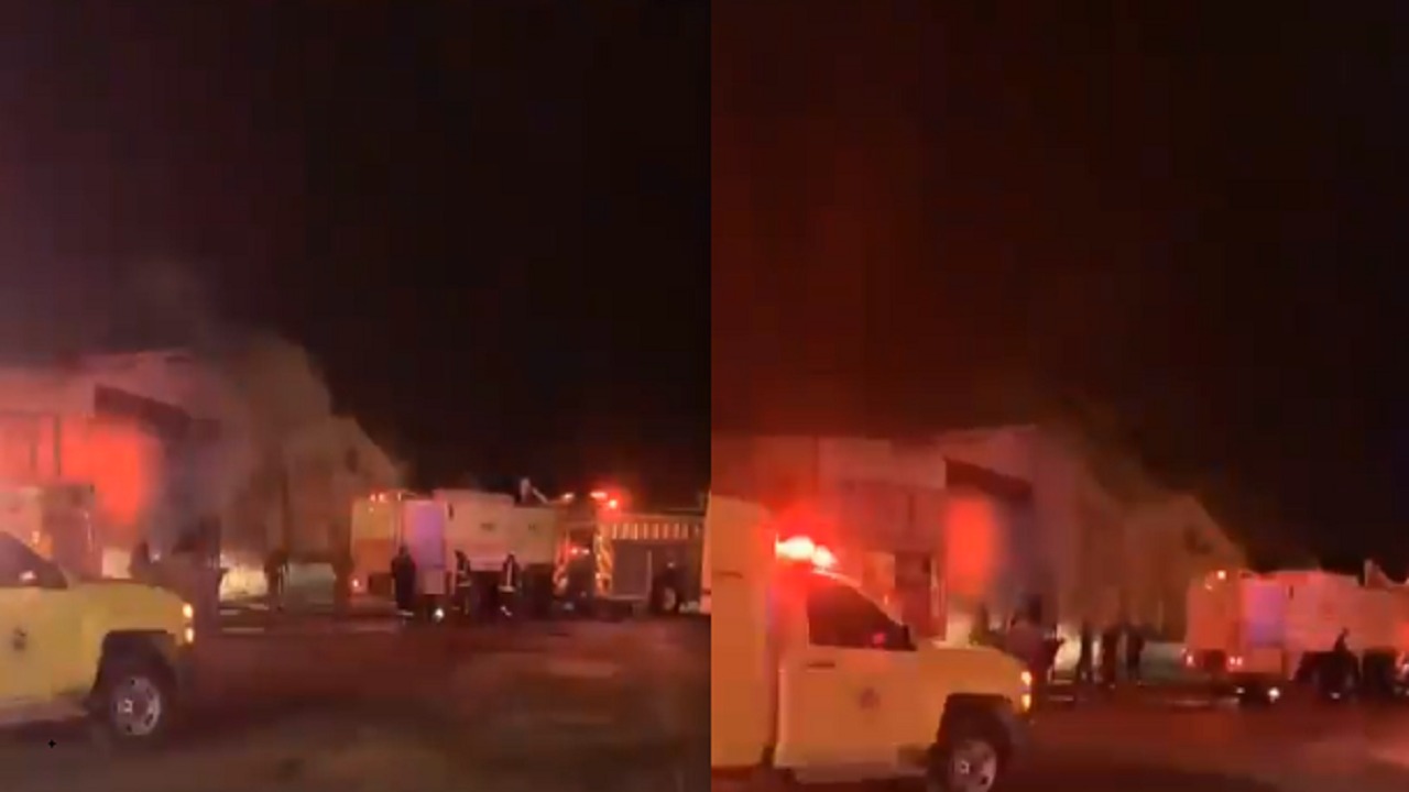 بالفيديو.. حريق ضخم في أحد المستودعات بالرياض