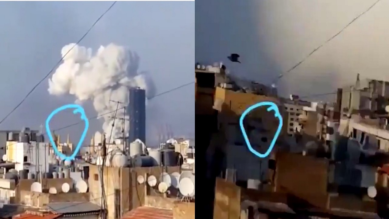 بالفيديو.. جسم غريب يسقط من سماء بيروت قبل الانفجار المدمر