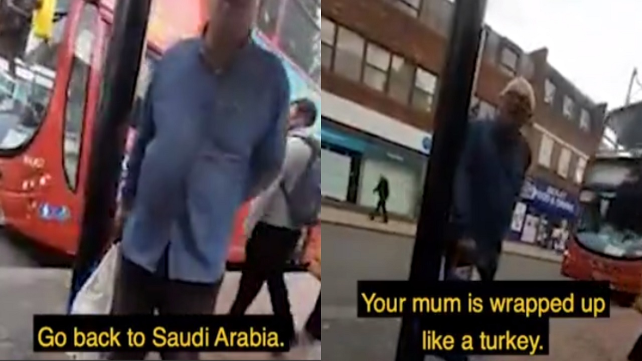 بريطاني عنصري يسب محجبة: &#8221; عودي إلى السعودية هنا ليس للمسلمين&#8221;
