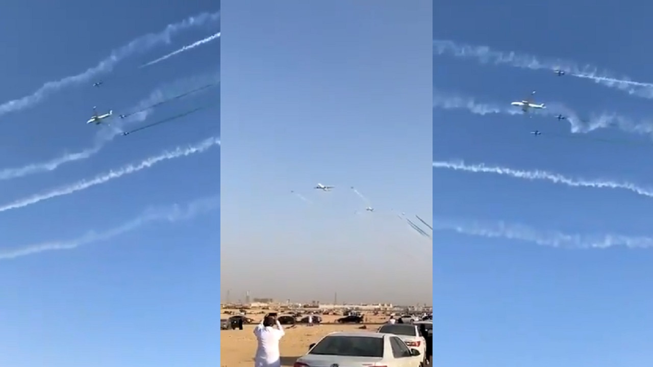 بالفيديو.. عرض جوي مُبهر في سماء الرياض بمناسبة اليوم الوطني الـ90
