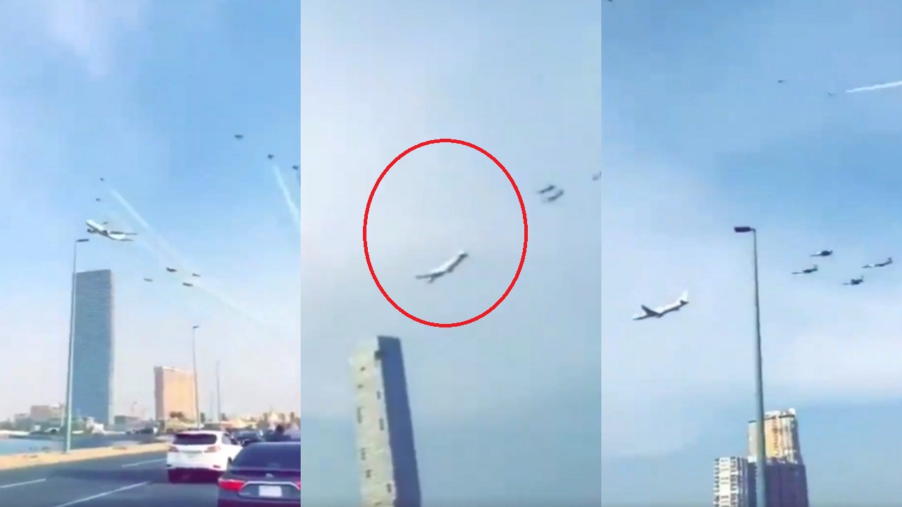 بالفيديو..ملابسات اقتراب طائرة من أحد الأبراج خلال الاستعراض الجوي بجدة