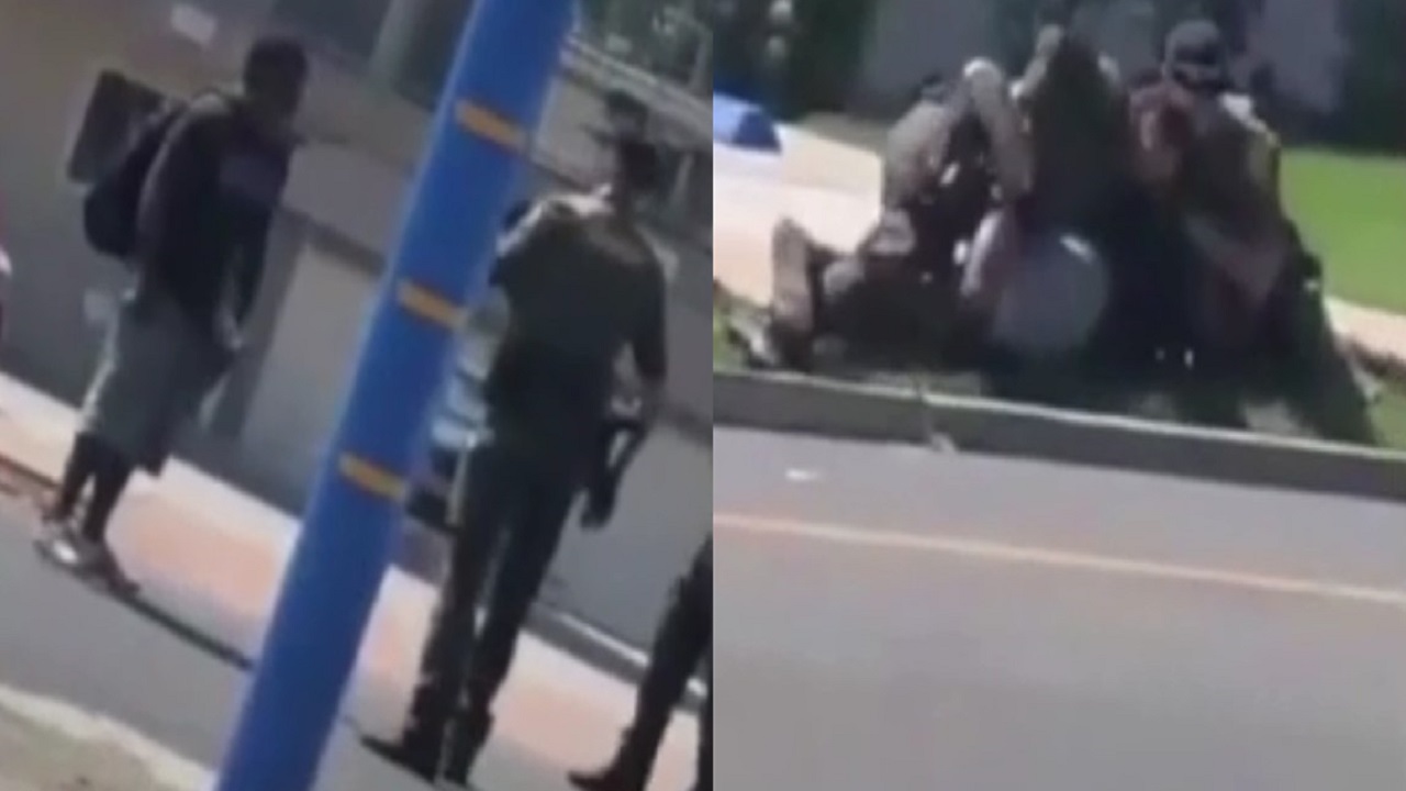 الشرطة تطلق النار على &#8220;شاب مشرد&#8221; أثناء سيره في الشارع (فيديو)