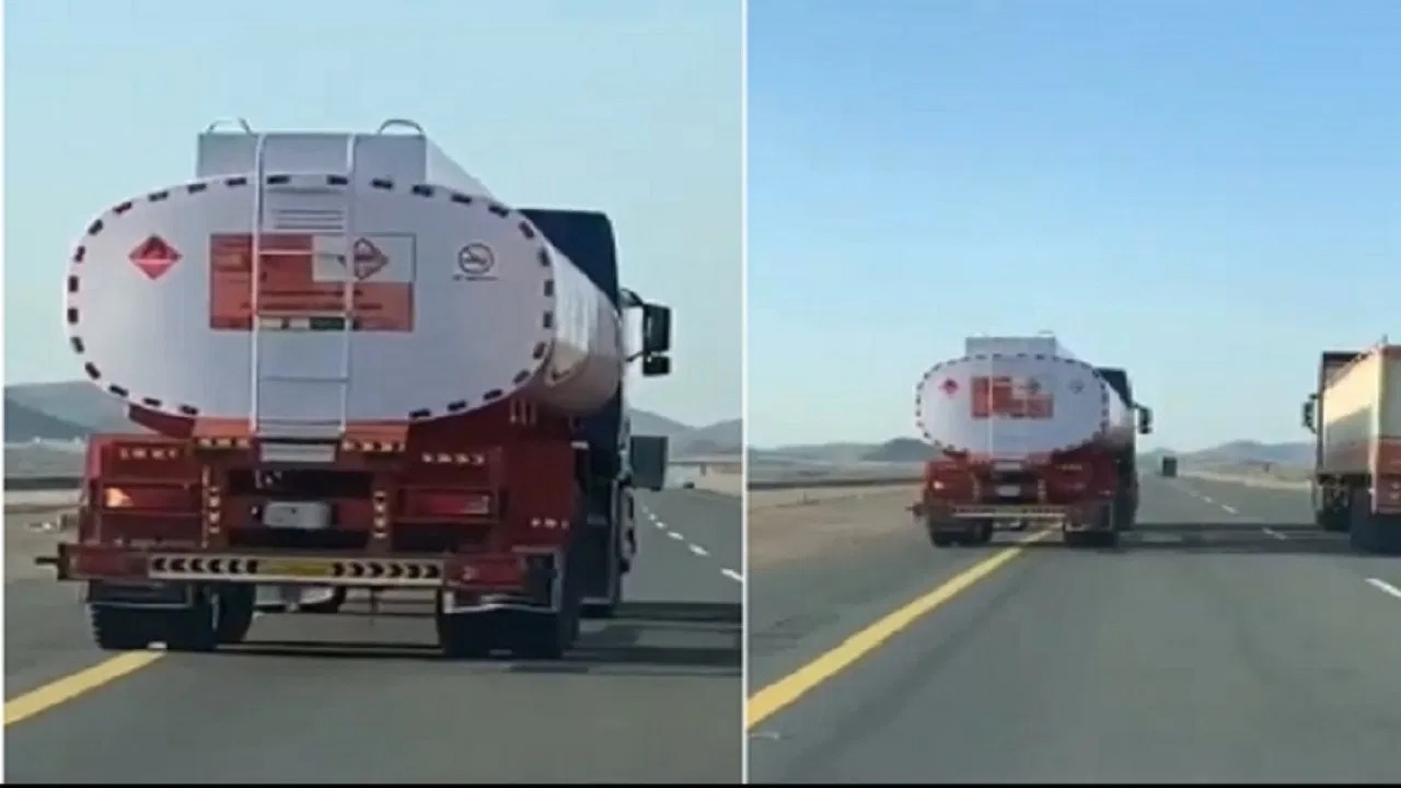 ضبط سائق شاحنة صهريج البترول المتهور