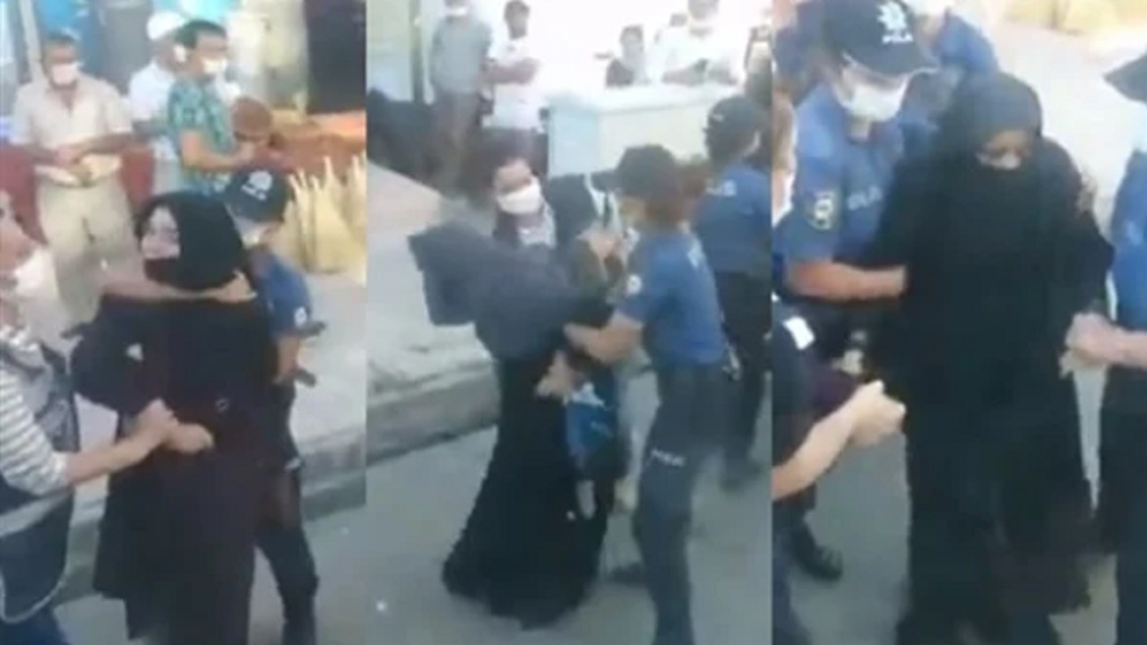 بالفيديو..شرطة أردوغان تمارس العنف على نساء محجبات معارضات للنظام