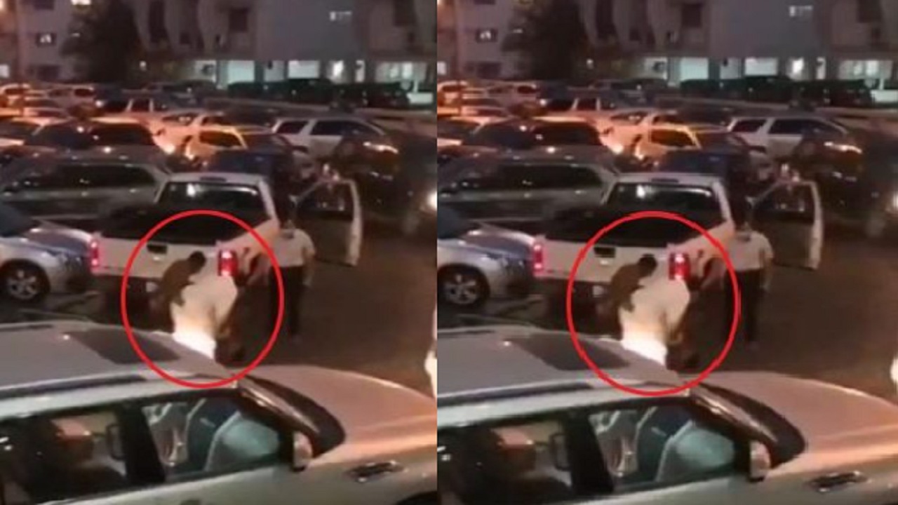 بالفيديو..مشاجرة عنيفة بين شخصين في موقف سيارات