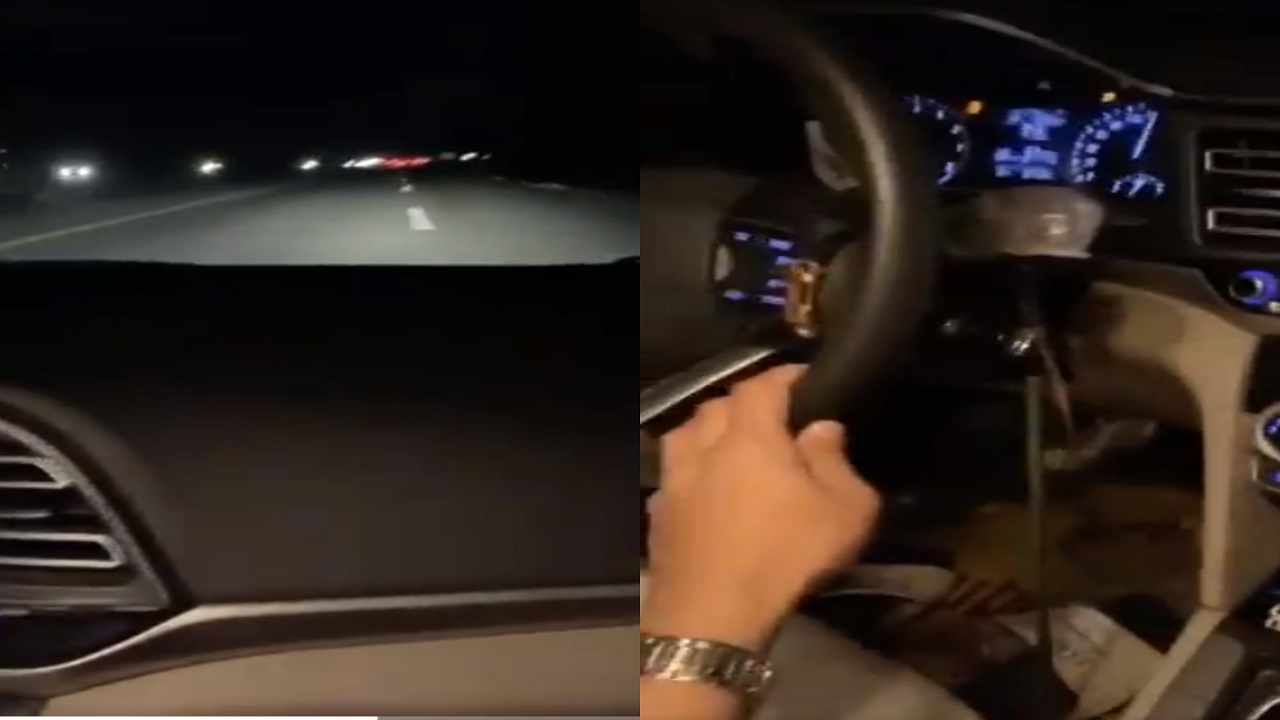 بالفيديو..مواطن يوثق قيادته للسيارة من المقعد الجانبي