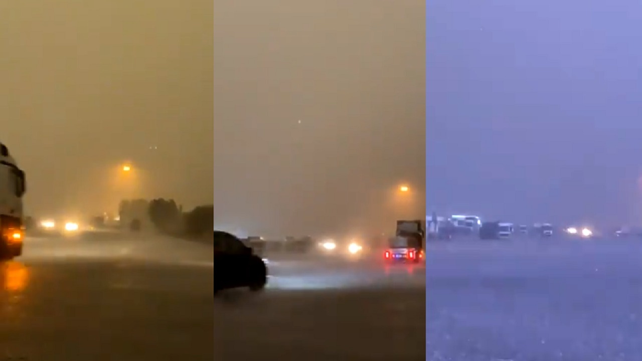 بالفيديو.. عاصفة رعدية قوية تضرب شمال شرق مكة