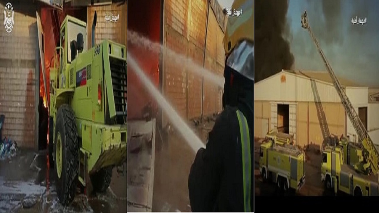 بالفيديو.. &#8220;الداخلية&#8221; تنشر مهمة أمنية لرجال الدفاع المدني لإخماد حريق ضخم بالرياض