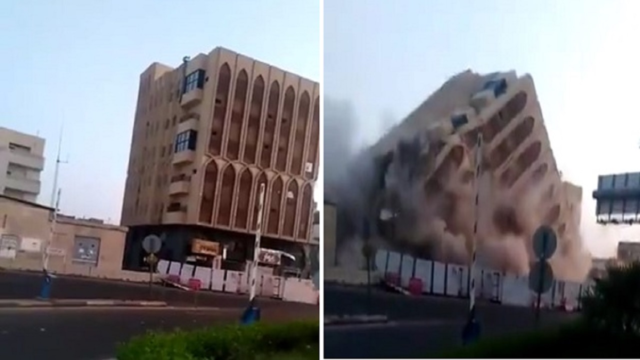بالفيديو .. لحظة إزالة مبنى بالمدينة المنورة استعداداً لمشروع ميدان الملك عبد العزيز