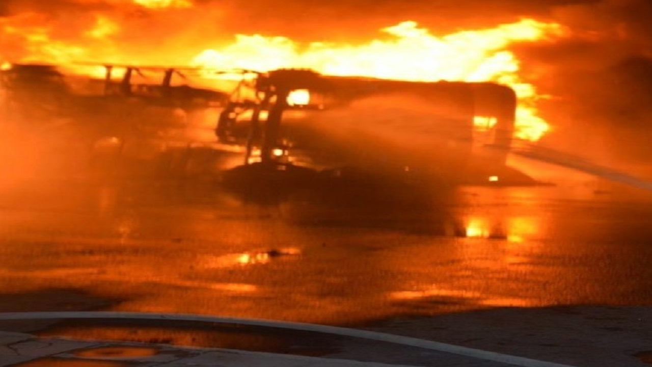 اعتداء إرهابي بـ &#8220;مقذوف&#8221; يتسبب في حريق بمحطة توزيع المنتجات البترولية بجدة