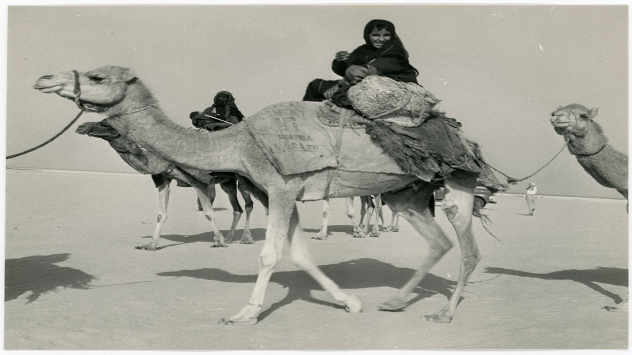 صورة نادرة لنساء استثنائيات يرتحلن في صحراء المنطقة الشرقية  قبل 74 عاماً