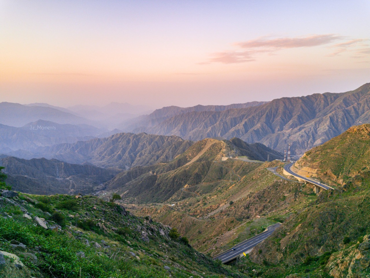 صورة جوية لعقبة ضلع وامتداد الخضرة في المواقع المجاورة لها