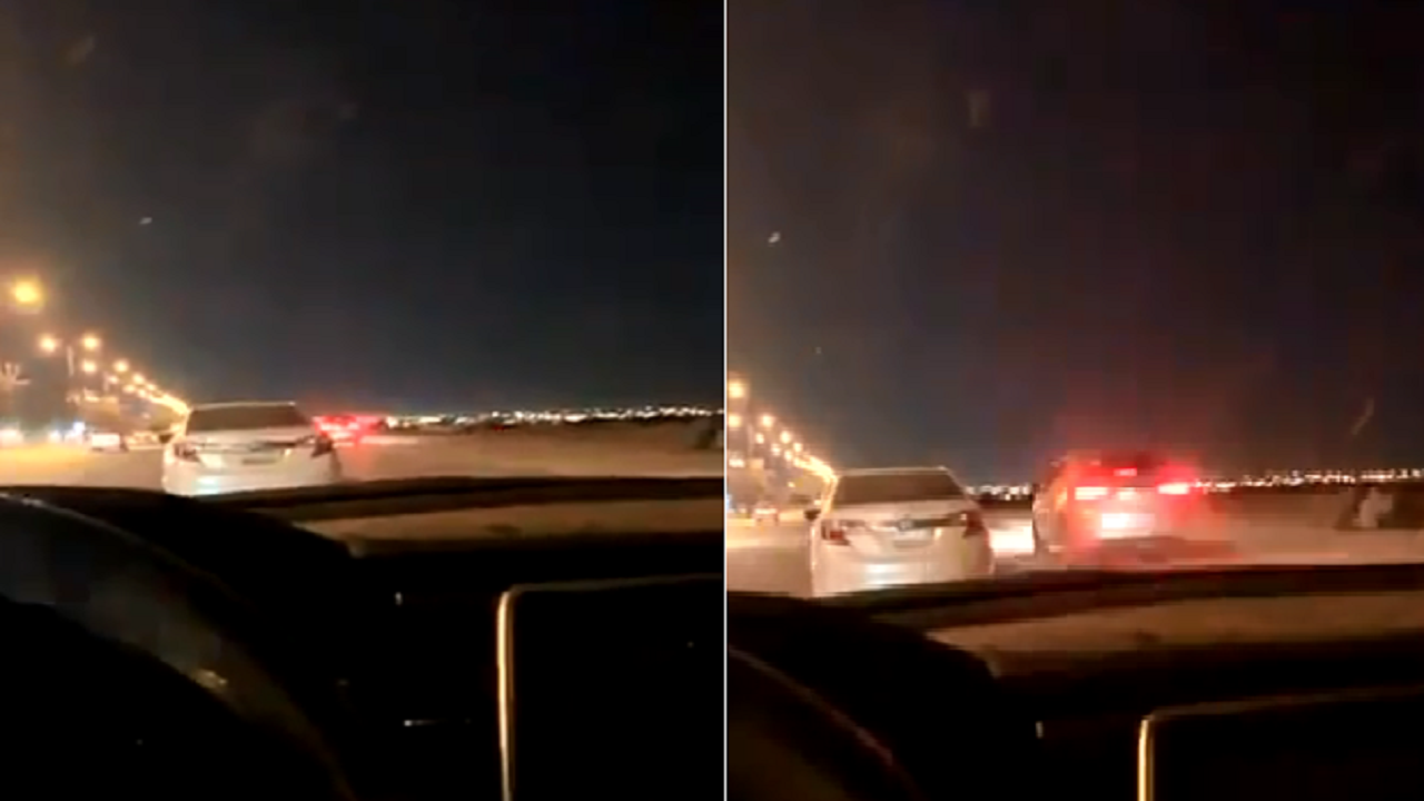 شاهد.. قائد مركبة يسير بسرعة جنونية على رصيف المشاة في الرياض