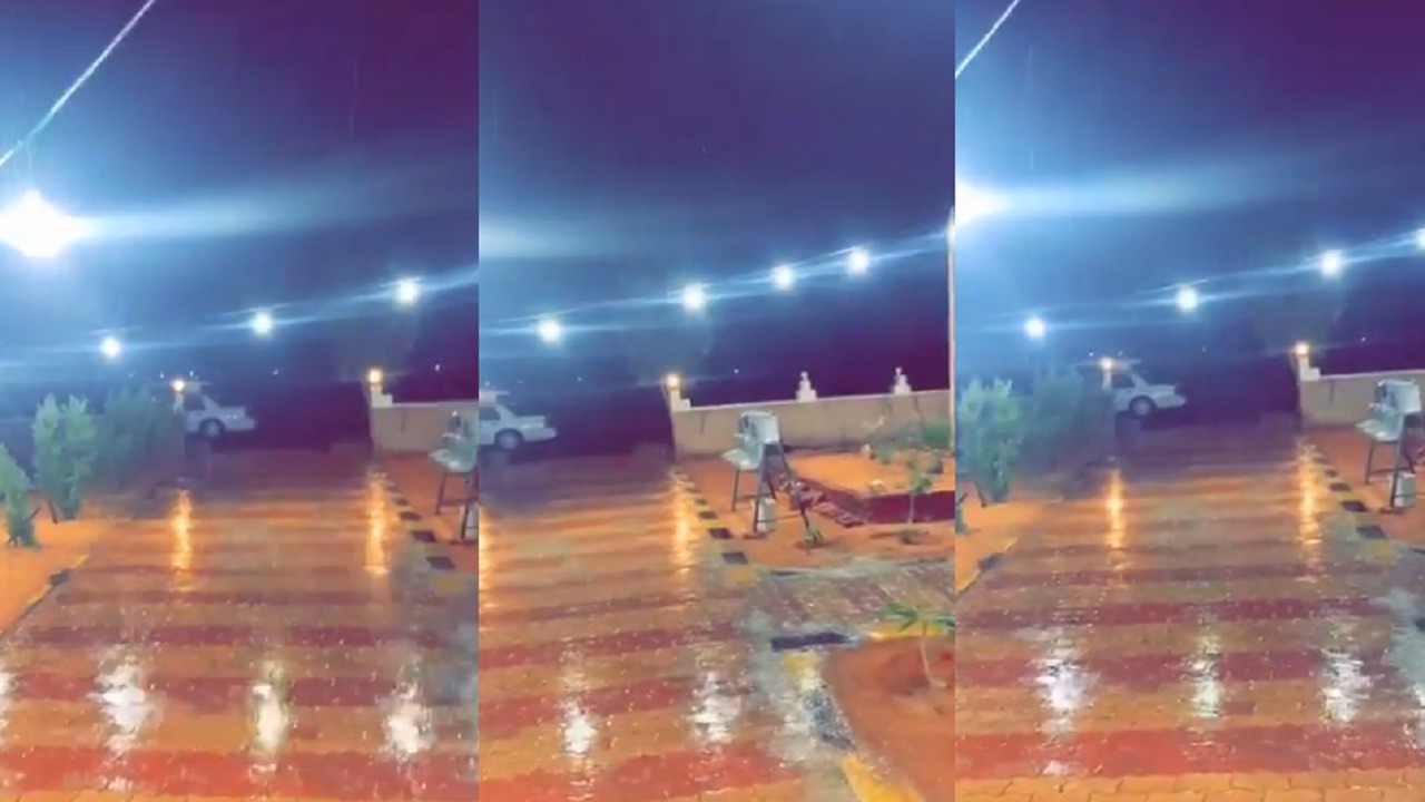 بالفيديو.. هطول أمطار الخير في دومة الجندل