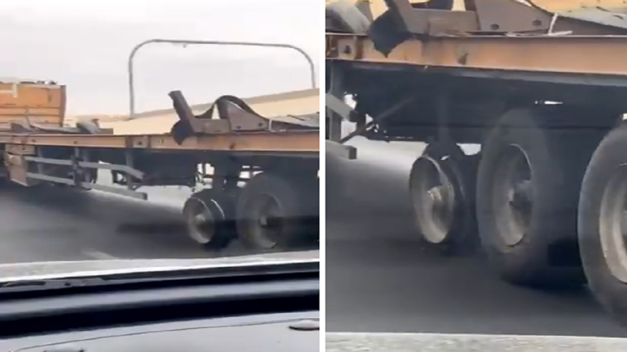 بالفيديو.. سيارة تسير بإطار تالف بسرعة عالية في الرياض