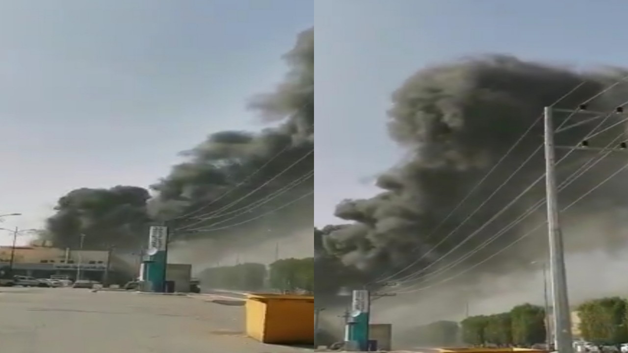 بالفيديو.. اندلاع حريق بمستودع داخل حي سكني في المزاحمية