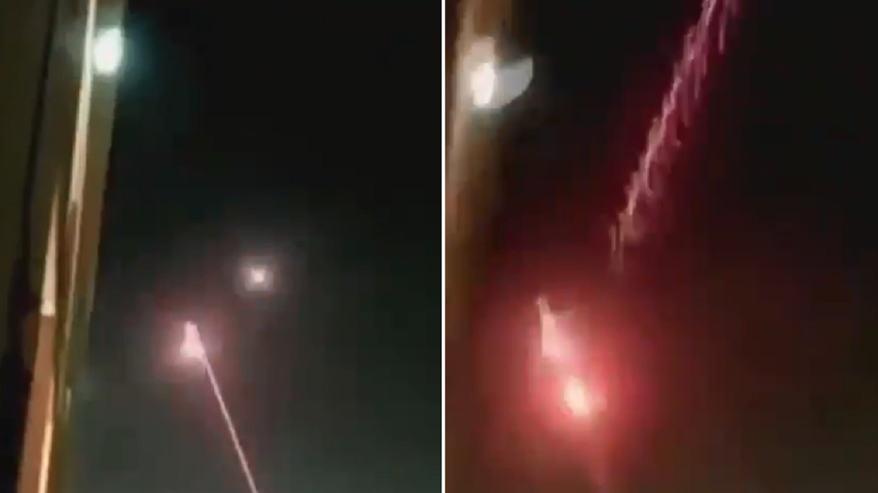 بالفيديو.. لحظة استهداف مطار بغداد بصواريخ كاتيوشا وتصدي منظومة دفاع أمريكية للهجوم