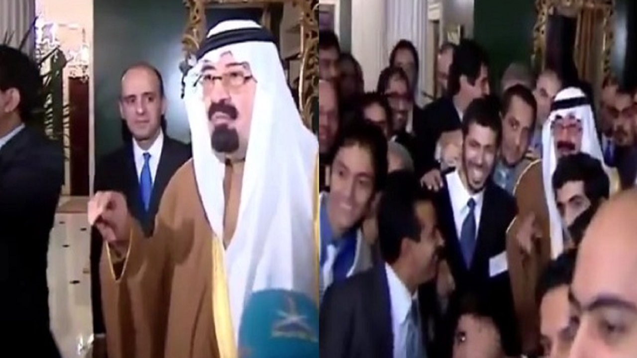 فيديو نادر للملك عبد الله مع مبتعثين بأمريكا وحوار طريف معهم