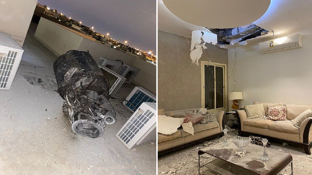 صور من منزل مواطن بالرياض تكشف آثار انتشار شظايا اعتراض صاروخ بالستي أطلقه الحوثيين