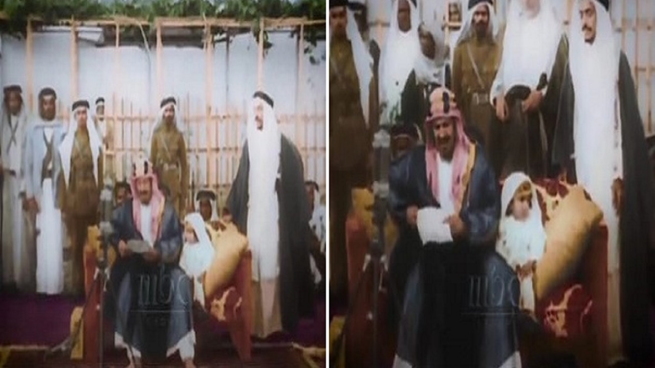 بالفيديو.. تسجيل نادر وملون للملك عبدالعزيز وبجانبه الملك سلمان في عمر ثلاث سنوات