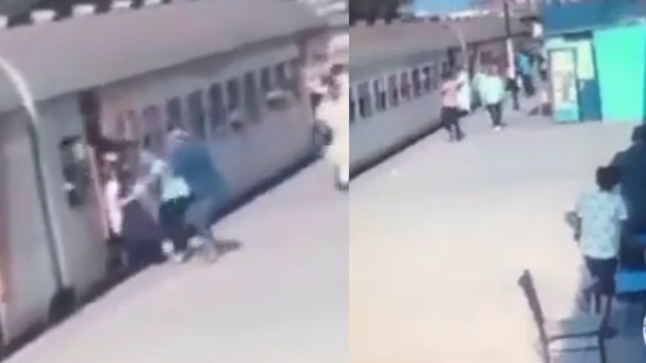 بالفيديو.. لحظة إنقاذ فتاة من السقوط أسفل عجلات القطار