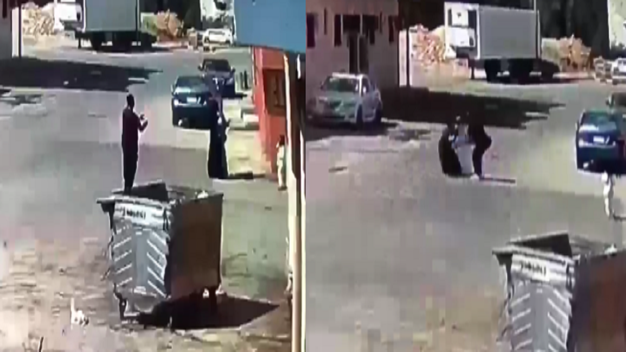 بالفيديو.. لص يعتدي على امرأة برفقة طفلتها ويسقطها أرضا لسرقة حقيبتها في الجرادية
