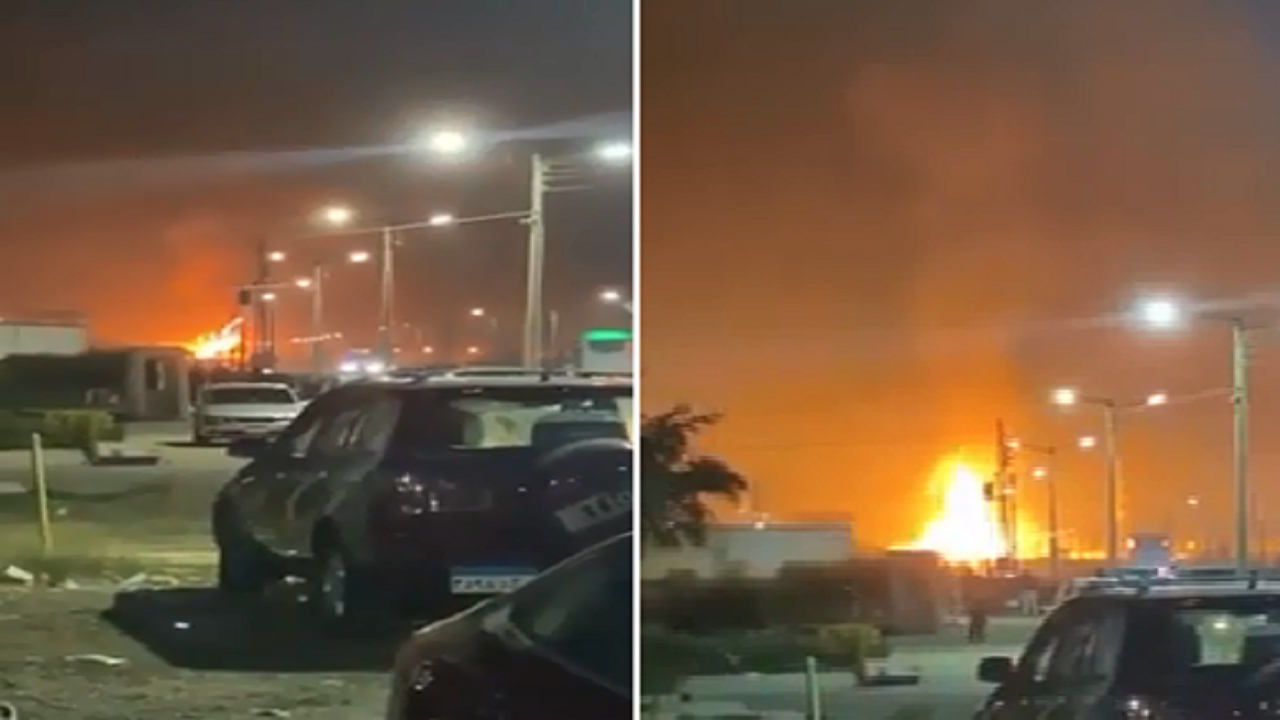 بالفيديو.. انفجار شاحنة محملة بـ 400 أسطوانة غاز في مصر
