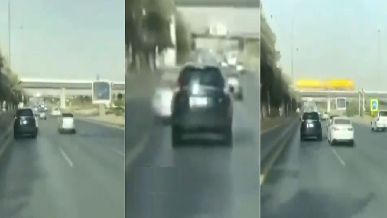 بالفيديو.. سائق مركبة يتجاوز سيارتين بطريقة متهورة في الرياض