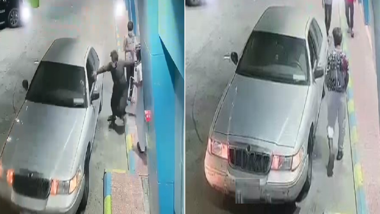 بالفيديو.. سرقة سيارة في وضع التشغيل داخل محطة بنزين