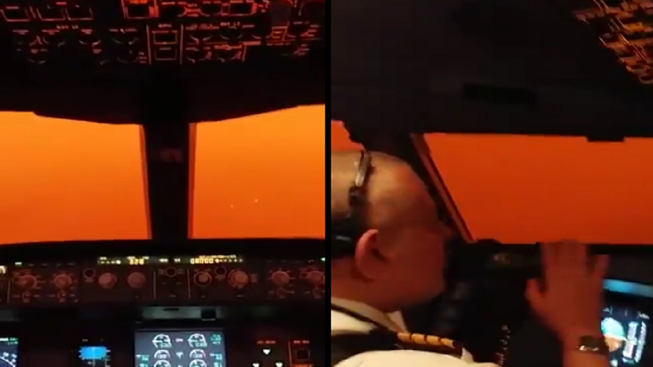 بالفيديو .. حقيقة المقطع المتداول لطائرة مدنية أثناء عاصفة رملية بالرياض