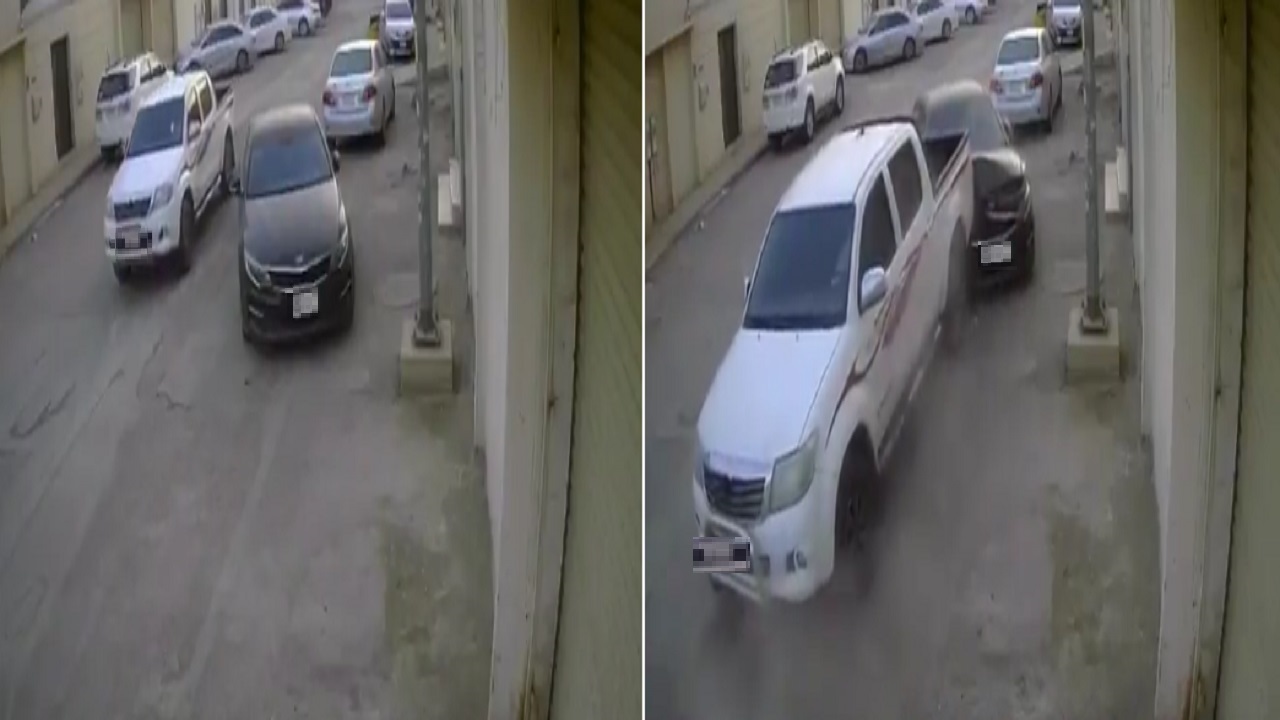 بالفيديو.. مركبة تتعمد الاصطدام بأخرى متوقفة في أحد الشوارع بالمملكة