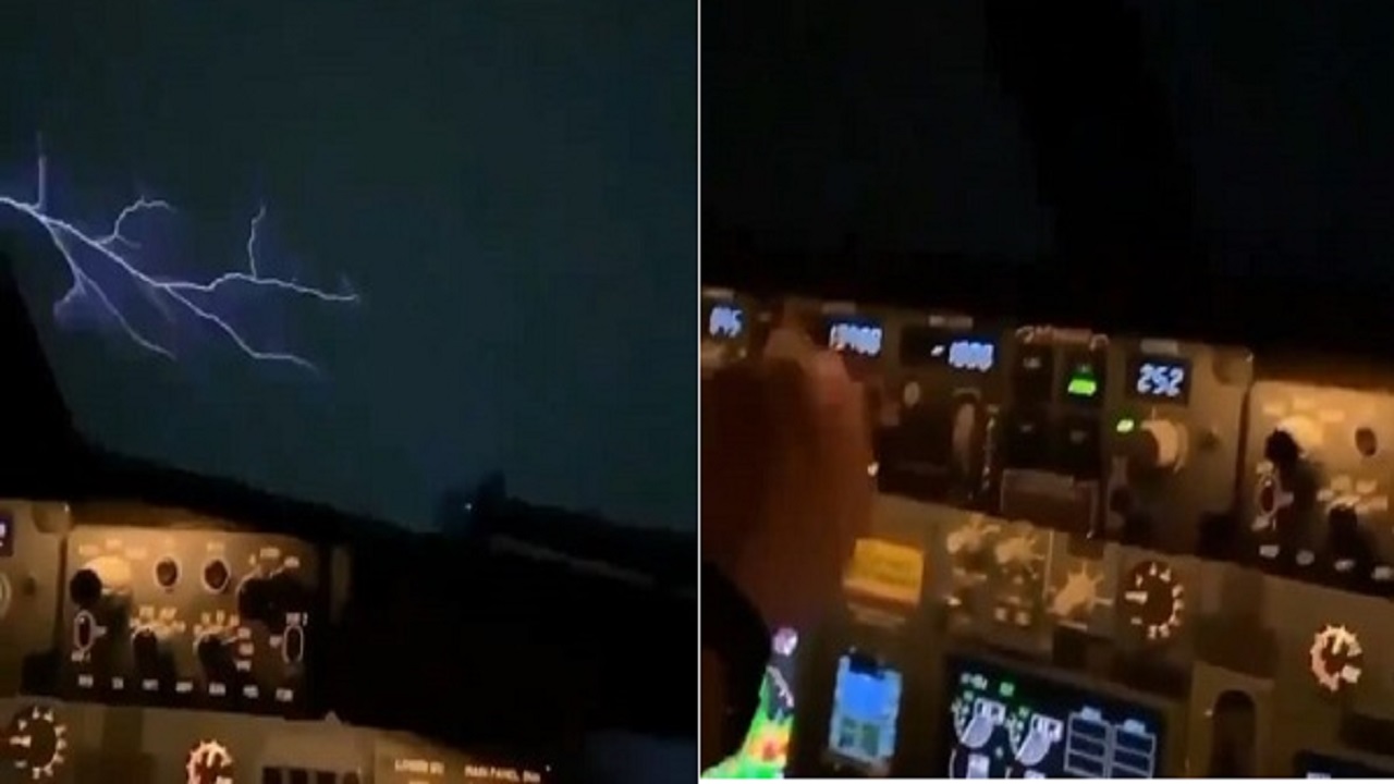 بالفيديو.. طيار مدني يفسر ظاهرة عجيبة كالبرق خارج قمرة قيادة طائرة