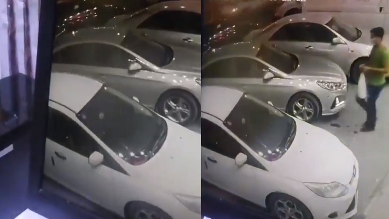 شاهد لحظة سرقة سيارة تركها صاحبها بوضع التشغيل في الرياض