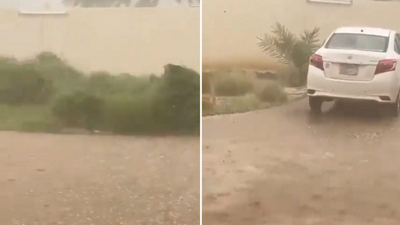 بالفيديو.. عاصفة أمطار غزيرة على الطائف اليوم