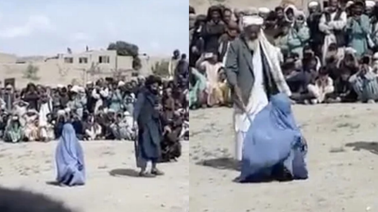 بالفيديو والصور.. فتاة تتعرض للجلد على يد حركة طالبان لتحدثها مع شاب