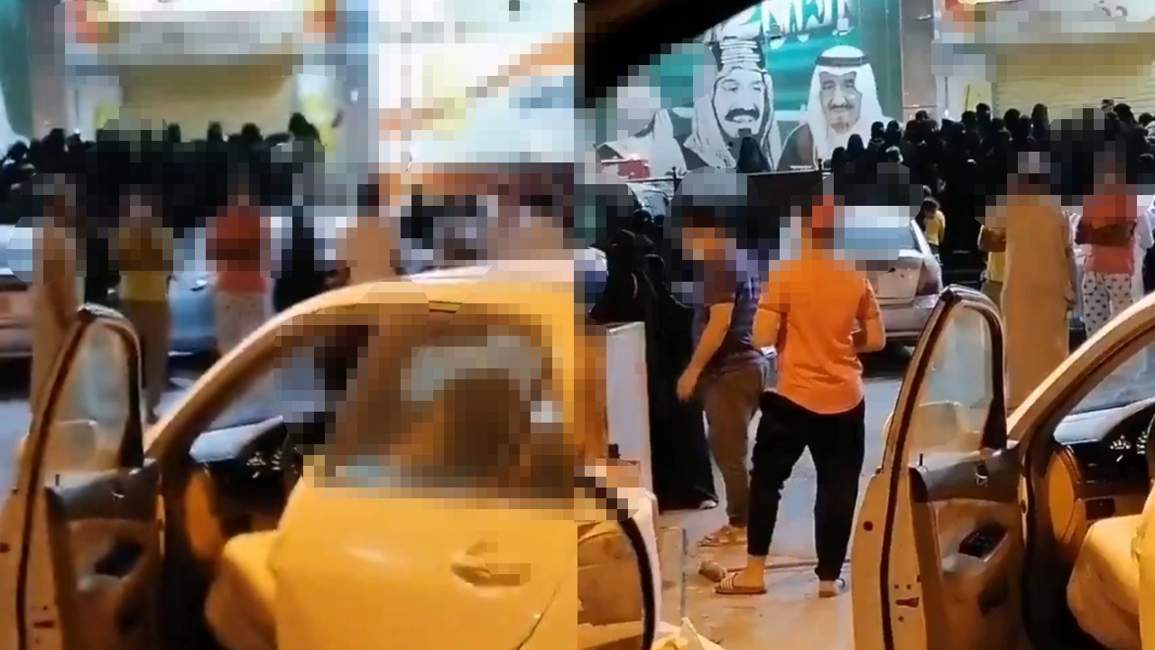 فيديو متداول لزحام كبير من النساء أمام احد المحلات في صبيا